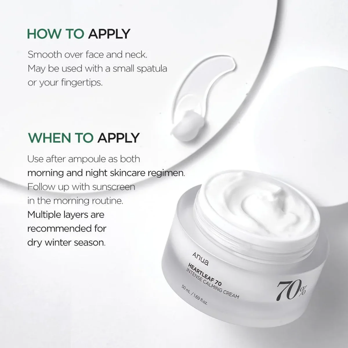 ANUA Heartleaf 70 Intense Calming Cream routine step reference