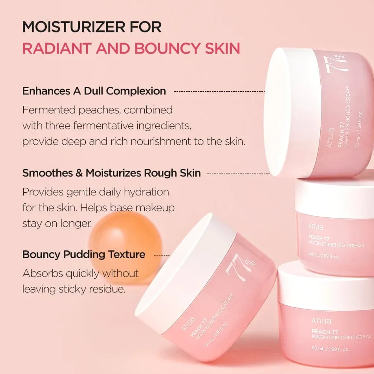 ANUA PEACH 77 NIACIN ENRICHED CREAM 50ml moisturizer routine reference