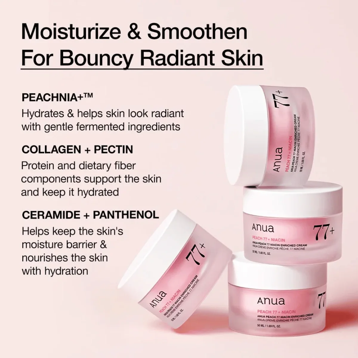 ANUA PEACH 77 NIACIN ENRICHED CREAM peach and niacinamide reference