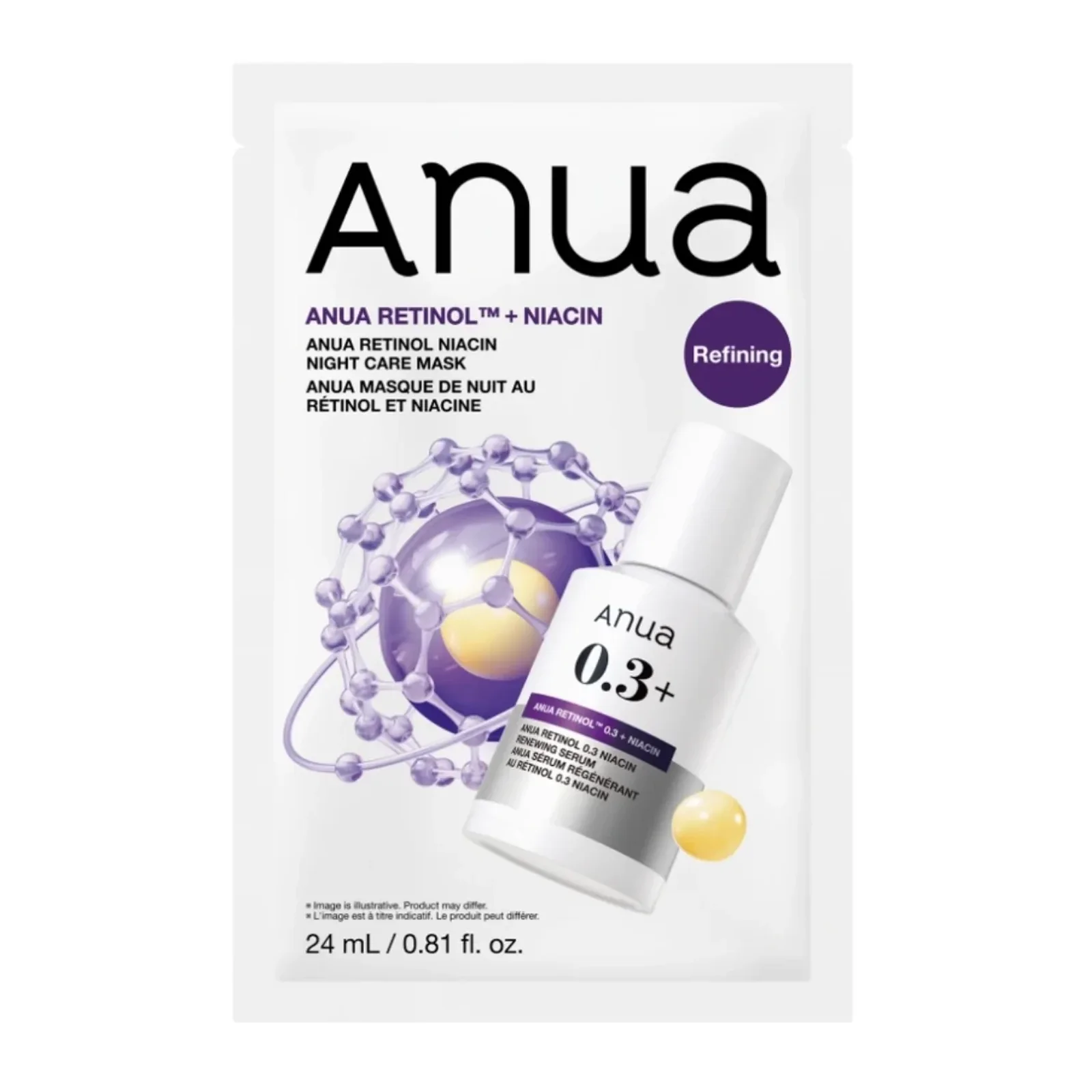 ANUA Retinol Niacin Night Care Mask 24ml packshot for unit verification