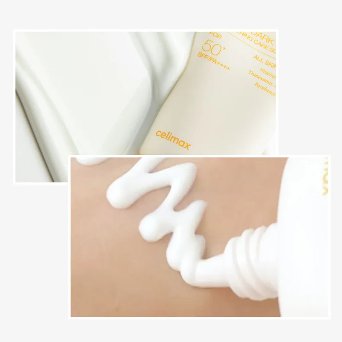 celimax PORE+DARK SPOT BRIGHTENING CARE SUNSCREEN texture reference