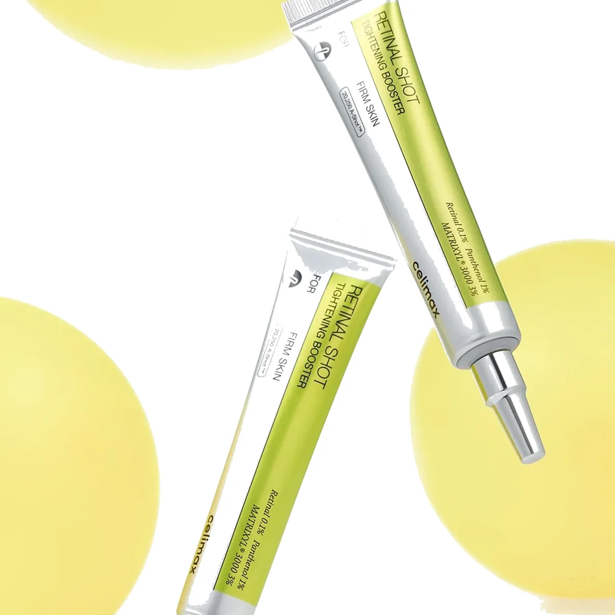 Celimax The Vita-A Retinal Shot Tightening Booster 15ml product set and package display